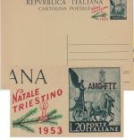 Italien/Triest/Zone A - 20 L Ganzsache/Überdruck "Natale Triestino 1953" ungebr.