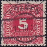 Liechtenstein/Österreich - 5 H. Portomarke Mitläufer gestpl. Eschen 15.3.20