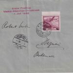 Liechtenstein - 60 Rp./1 Fr. 1. Postflug Vaduz-Altenrhein-Innsbruck 1.7.1935