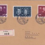 Liechtenstein - Fürstenhochzeit Satzbrief/Einschreiben SST Vaduz 7.3.1943