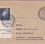 Liechtenstein - 50 Rp Briefmarkenausst. ex Block Einschreibebrief SST Vaduz 1938