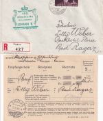 Liechtenstein - 1 Fr. 100. Geb. Johann II. Eil-R-Brief EST Vaduz 5.10.1940