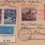 Liechtenstein - 1. Postflug Vaduz/St. Gallen Lupo-Einschreibekarte Vaduz 31.8.30