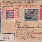Liechtenstein - 1. Postflug Vaduz/St. Gallen Lupo-Einschreibekarte Vaduz 31.8.30