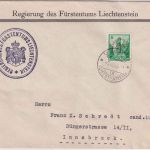 Liechtenstein - 5 Rp. Dienstmarke Drucksache n. ÖSTERREICH Vaduz 7.3.36
