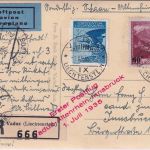 Liechtenstein - 1. Postflug Vaduz-Altenrhein-Innsbruck 1.7.1935 Lupo-R-Karte