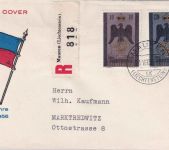 Liechtenstein - 150 Jahre Souveränes Liechtenstein Schmuck-FDC/R-Brief 21.8.1956