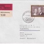 Liechtenstein - 1 Fr. Fürstenpaar Eil-R-Brief/Eigenhändig Schellenberg 1989