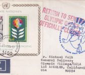 UNO Wien - Olympiade 1984 Sonderluftpost Wien - Los Angeles - Nebenstpl. !