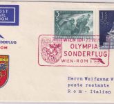 Österreich - Olympiade 1960 AUA Sonderluftpost Wien - Rom Schmuckkuvert