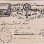 Luxemburg - 2x20 C. Charlotte Ballonpostkarte Rodt - Heidelberg 1927