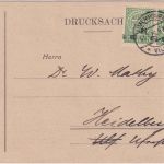 Luxemburg - 2 1/2 /5C. Wappen stark verschobener Aufdruck Drucksachenkarte 1920