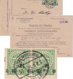 Luxemburg - 2 1/2 /5C. Wappen stark verschobener Aufdruck Drucksachenkarte 1920