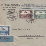 Luxemburg/Belgien - Luxembourg Ville 1936 Luftpostbrief + 50 C. belg. Zusatzfr.