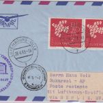 Luxemburg - DDR Lufthansa Erstflug Turboprop Berlin Bukarest 1963 Zuleitungspost