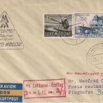 Luxemburg - DDR Lufthansa Messe-Sonderflug Leipzig Budapest 1957 Zuleitungspost
