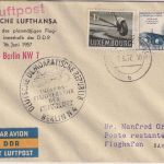 Luxemburg - DDR Lufthansa Erstflug Berlin - Barth 1957 Zuleitungspost