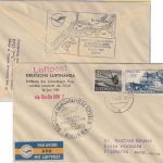 Luxemburg - DDR Lufthansa Erstflug Berlin - Barth 1957 Zuleitungspost