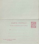 Monaco - 10/10 C. Albert I. Ganzsache/Doppelkarte ungebraucht Ausgabe 1901
