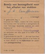 Niederlande - 5 Gld. Juliana Postausweiskarte s'Gravenhage-Rijswijkseweg 1960
