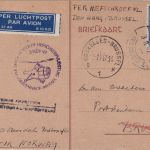Niederlande - Helikopterpost Karte Den Haag/Brüssel Zuleitung Amsterdam 1947