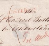 Niederl. Indien/Hannover - Amsterdam roter L1 Brief Batavia - Aurich 1826