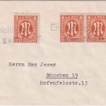 AM-Post - 3x8 Pfg. amrik. Druck Brief Notstempel L2 Engelskirchen 25.11.46