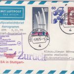 BRD - 30+60 Pfg. Privatganzsache/Aerogramme LH-Erstflug Düsseldorf/Saarbrücken