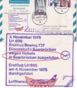 BRD - 30+60 Pfg. Privatganzsache/Aerogramme LH-Erstflug Düsseldorf/Saarbrücken