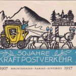 BRD - Berchtesgaden 50 Jahre Kraftpostverkehr Sonderkarte + SST 1957