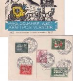 BRD - Berchtesgaden 50 Jahre Kraftpostverkehr Sonderkarte + SST 1957