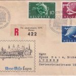 Schweiz - 75 J. Weltpostverein Einschreiben/Schmuckbrief SST Bern 27.5.49