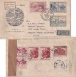 CSSR - 75 J. UPU/Weltpostverein Lupo-Einschreibe-FDC n. USA ESST Praha 20.V.49