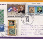 Honduras - 20 C. 100. Todestag R. Hill u.a. Luftpostbrief Tegucigalpa 1981