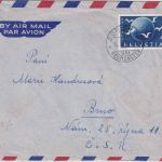 Schweiz - 40 Rp. 75 J. UPU/Weltpostverein Luftpostbrief i.d. CSSR Zürich 16.5.49