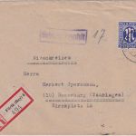 AM-Post - Fürth 4 12.1.46 Teilbarfrankatur Einschreibebrief n. Ronneburg
