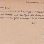 AM-Post - 15 Pfg. dt. Druck Kriegsgefangenenkarte n. USA Braunschweig 10.1.46