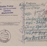 AM-Post - Kriegsgefangenenkarte n. USA Lüneburg 15.11.45 Retourvermerk !!