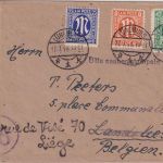 AM-Post - 42+8+25 Pfg. Zensurbrief n. BELGIEN Lüneburg - Landelies/Liege 17.7.46