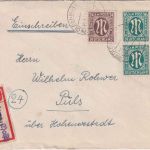 AM-Post - 2x16+24 Pfg. Einschreibebrief >20g Oldenburg 19.1.46 n. Puls