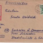 AM-Post - 42 Pfg. Einschreibebrief Kaköhl - Gosheim 4.12.45 - Inhalt !!