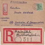 AM-Post - 42 Pfg. Einschreibebrief Kaköhl - Gosheim 4.12.45 - Inhalt !!
