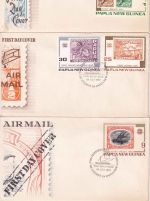 Papua Neuguinea - 75 J. Briefmarken Satz/6 Werte a. 3 Schmuck-FDC 1973