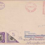 Guatemala - 1 C.+1 C. Halbierung (!) UPU-Denkmal + PFS Drucksachenkarte 1951
