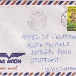 Togo - 180 Fr. 120 J. Weltpostverein Luftpostbrief Lome - Stuttgart 1994
