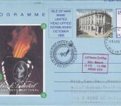 Isle of Man - 30 P. Ganzsache/Aerogramm "150 J. IoM Bank" 1990