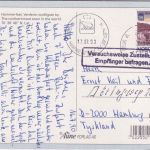 BRD/Norwegen - "Versuchsweise Zustellung - Empfänger befragen" Ra2 Karte 1990