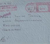 Italien - 85 L. AFS "ALITALIA" Luftpostbrief Rom - Assmanshausen 1963