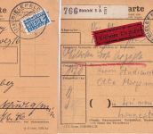 BRD - Bielefeld 1955 5 Paketkarten (Portostufen !) mit Notopfer-Variationen