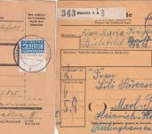 BRD - Bielefeld 1955 5 Paketkarten (Portostufen !) mit Notopfer-Variationen